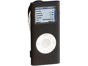 Xcase Silikon-Hülle für iPod Nano I + II mit Kabel-Manager schwarz