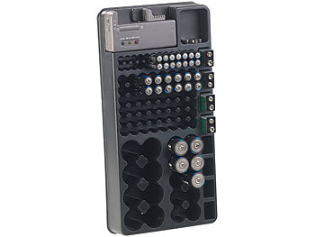 tka 3er-Set 2in1-Batterie-Organizer für 98 Batterien, mit Batterie-Tester