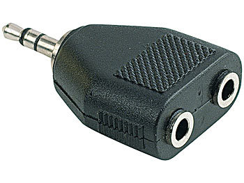 Kopfhörer Adapter: auvisio Stereo-Verteiler 3,5-mm-Klinken-Stecker auf 2x 3,5-mm-Klinken-Buchse