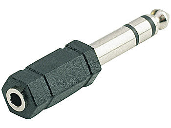 Klinkenadapter: auvisio Audio-Adapter 3,5-mm-Klinken-Buchse auf 6,3-mm-Klinken-Stecker