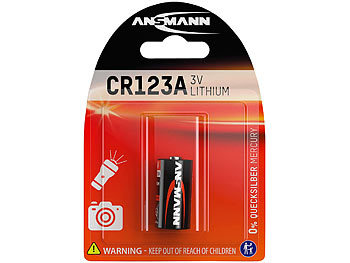 Ansmann Foto-Lithium-Batterie Typ CR123A, 3 V, für Kleinbild- und SLR-Kameras