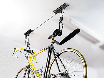 AGT Platzsparender Fahrrad-Aufhänger mit komfortablem Liftsystem, bis 20kg
