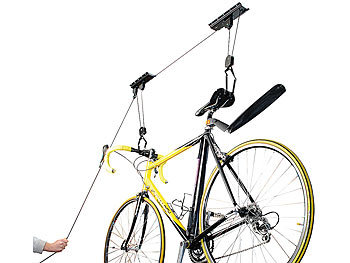 AGT Platzsparender Fahrrad-Aufhänger mit komfortablem Liftsystem, bis 20kg