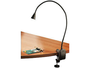 Schwanenhalslampe LED: Lunartec LED-Grill-, BBQ- & Arbeits- Schwanenhals-Lampe mit Schraubklemme