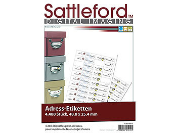 Labeldrucker Etiketten: Sattleford 1000 Adress-Etiketten 99,1 x 57 mm für Laser/Inkjet
