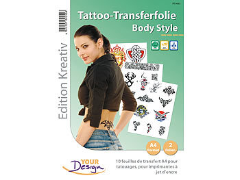 Your Design 2 Tattoo-Transferfolien "BodyStyle" A4 für Inkjet