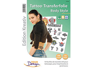 Your Design 10 Tattoo-Transferfolien "BodyStyle" A4 für Inkjet