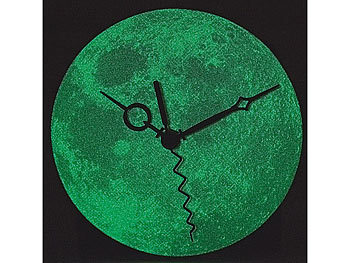 infactory 3D Mond-Uhr "Glow-in-the-dark"
