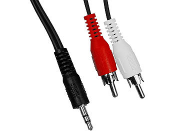 goobay Audio-Kabel, 2x Cinch Stecker auf 3,5mm Stereo Klinke Stecker, 1,5m