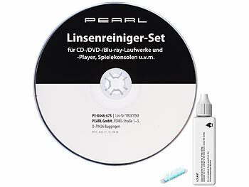 PEARL Linsenreiniger-Set für CD-/DVD-/Blu-ray-Laufwerke und -Player u.v.m.