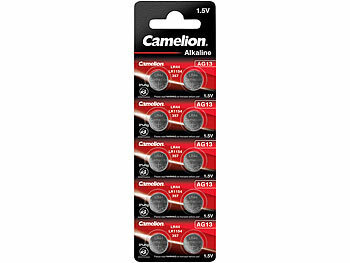 AG 13 Knopfzellen: Camelion 10er-Set 1,5-Volt-Knopfzellen LR44/AG13 Alkaline