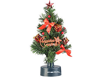 Auto Weihnachtsbaum: PEARL USB-Weihnachtsbaum mit LED-Farbwechsel-Glasfaserlichtern