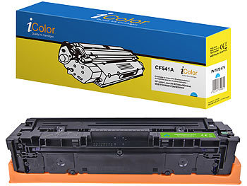 Toner Patronen: iColor Toner-Kartusche CF541A für HP-Laserdrucker, cyan (blau)