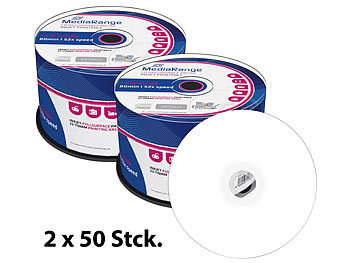 CD-Rohling-Spindeln: MediaRange CD-R 700MB 52x printable, 100er-Spindel