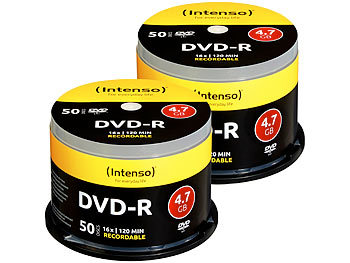 DVD-Spindel: Intenso 2er-Set DVD-R 4.7GB 16x mit je 50 Rohlingen