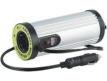 Spannungskonverter/Wechselrichter, 150 W, je 1x230-V-Steckdose und USB