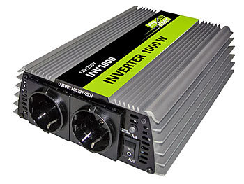 Spannungskonverter/Wechselrichter, 1000 W, 2x 230-V-Steckdose, 1x USB