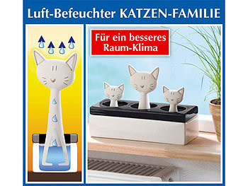 Keramik Luftbefeuchter Katzenfamilie