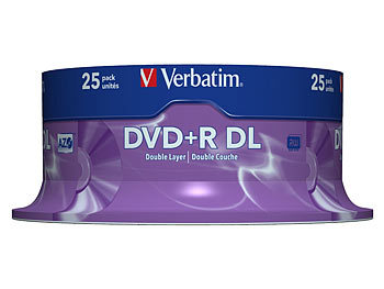 Verbatim DVD+R 8,5GB, 8x Double Layer printable, 25er-Spindel