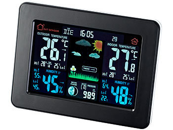 Sensor Wireless Vorhersage Aussensensor Anzeige Wettervorhersage LCD Tisch Alarm