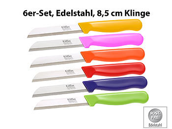 Solingen Messer Obst: Löffler 6 Edelstahl-Gemüse-/Obstmesser aus Solingen, 8,5-cm-Klinge Sägeschliff