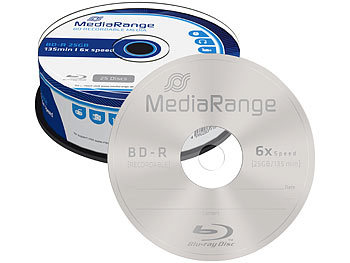 Bluray Rohlinge: MediaRange Blu-ray-Rohlinge BD-R 25 GB 6x, 25er-Spindel