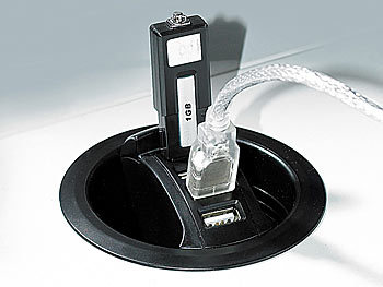 Xystec Tisch-Kabeldose mit 4-Port USB2.0-Hub