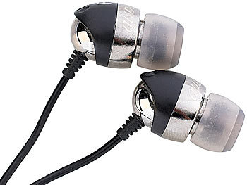 auvisio Premium-Stereo-Ohrhörer mit Aluminium-Gehäuse