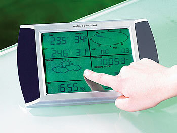infactory Wetterstation-Set mit Touchscreen-Display & Außenstation, PC-Anschluss