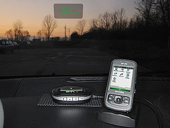 NavGear NavGear 2in1 Head-Up-Display: GPS-Tacho & BT GPS-Receiver "HUD90-BT"