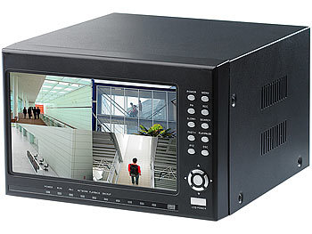VisorTech VisorTech Profi-Überwachungs-Set: Recorder mit Monitor & 4 CCD-Kameras