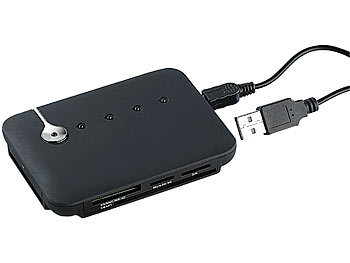 c-enter Multi-Card- und SIM-Reader mit aktivem USB-2.0-Hub, 3 Ports