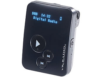 VR-Radio Pocket-Mini-Radio-Clip mit DAB/DAB+-Empfang, RDS, Akku