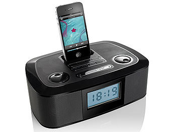 auvisio HSD-553 Hifi-Sound-Dock mit Radiowecker für iPod&iPhone