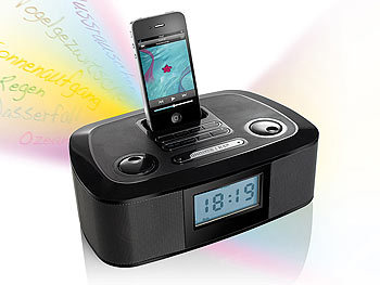 auvisio HSD-553 Hifi-Sound-Dock mit Radiowecker für iPod&iPhone