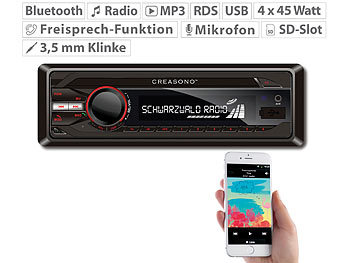 Creasono MP3-RDS-Autoradio CAS-3300.bt mit USB, SD, BT & Freisprecher