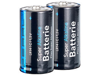 PEARL Sparpack Alkaline-Batterien Baby 1,5V Typ C im 4er-Pack