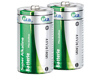 Batterien LR20: tka Super Alkaline Batterien Mono 1,5V Typ D im 2er-Pack