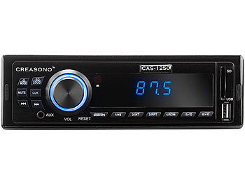 Creasono MP3-Autoradio CAS-1250 mit USB-Port & SD-Slot, 4x 25 W
