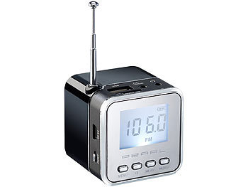PEARL Mini-MP3-Station "MPS-550.cube" mit integriertem Radio, 8 Watt
