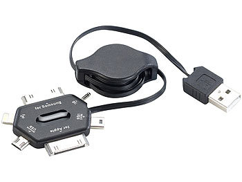 Xystec 6in1 USB-Adapter Lade- und Datenkabel mit Booster-Funktion