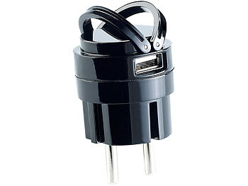 revolt Kompaktes USB-Wandnetzteil mit 2 USB-Buchsen, 2,1 A Ladestrom, schwarz