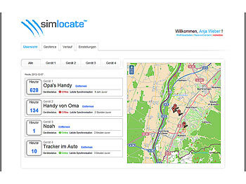 simvalley Mobile GPS-Tracker simlocate T1 mit SOS-Taste & GPS-Ortung (refurbished)