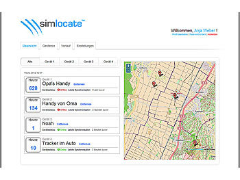simvalley Mobile GPS-Tracker simlocate T1 mit SOS-Taste & GPS-Ortung (refurbished)