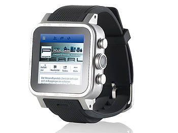 simvalley Mobile 1.5"-Smartwatch AW-421.RX Android/BT/WiFi, Alu (Versandrückläufer)