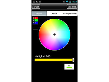 Lunartec RGB-LED-Streifen LC-500A mit Netzteil & Smartphone-Controller, IP65