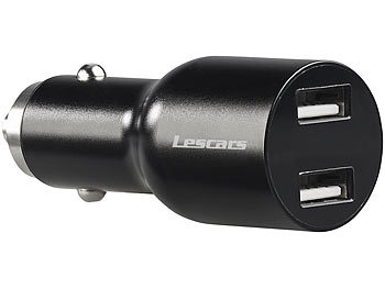 Lescars Kfz-Fahrtenbuch-Adapter & USB-Ladegerät, Bluetooth, App, Quick Charge