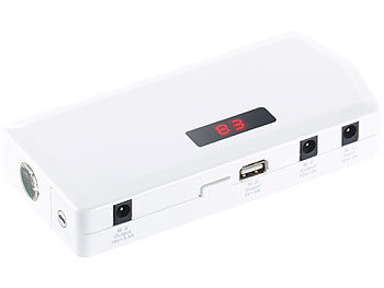 revolt Notebook-Powerbank mit Kfz-Starthilfe, USB, Notfall-Hammer, 13.500 mAh