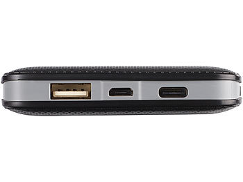 revolt 2in1-MacBook-Powerbank mit USB-C- & USB-A-Port, 10.000 mAh