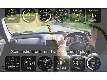 Lescars Head-up-Display mit Bluetooth HUD-55C.bt für OBD2-Anschluss